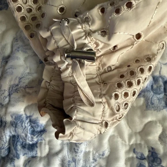 White House Black Market Cream Eyelet Bomber Jacket - Picture 7 of 10